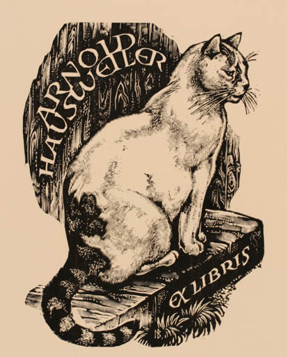 Exlibris by Leslie Benenson from Great Britain for Dr. Arnold Hausweiler - Cat 