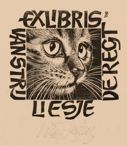 Exlibris by Wim Zwiers from Netherland for Liesje Van Strij De Regt - Cat 