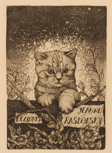 Exlibris by Michel Wieczerniak from Belgium for Jeanne Rasdolsky - Cat 