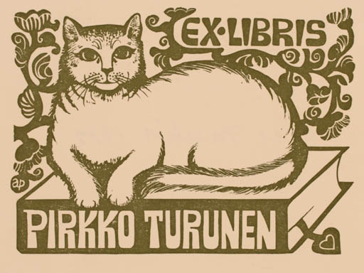 Exlibris by Aune Paulin from Finland for Pirkko Turunen - Cat 