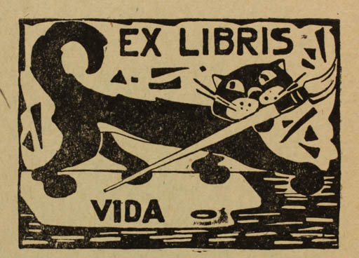 Exlibris by V. Benesiunaite from Lithuania for ? Vida - Cat 