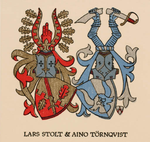 Exlibris by Zdenko G. Alexy from Czech Republic for Lars & Törnquist, Aino Stolt - Heraldry 