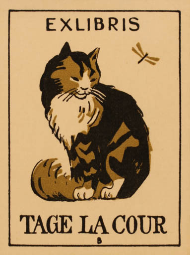 Exlibris by H. C. Bärenholdt from Denmark for Tage La Cour - Cat 