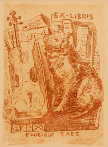 Exlibris by ? ? from Spain for Dr. Enrique Saez Fernadez Casariego - Cat 