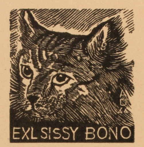 Exlibris by Antonin Dolezal from Czechoslovakia for Sissy Bono - Cat 