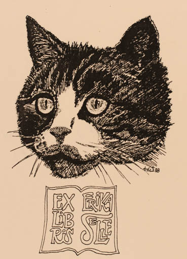 Exlibris by Jerzy Druzrycki from Poland for Erika Selle - Cat 