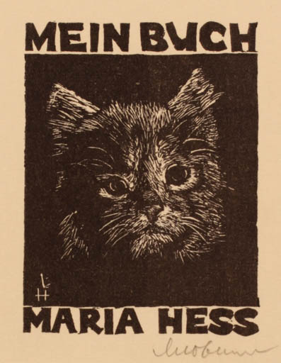 Exlibris by Leopold Hoffmann from Austria for Maria Hess - Cat 