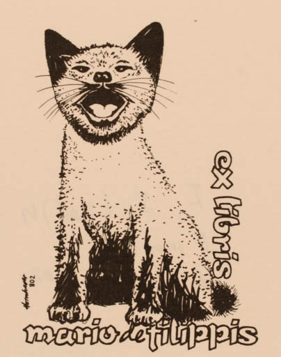 Exlibris by Hans Chr. Hornhaver from Denmark for Mario de Filippis - Cat 