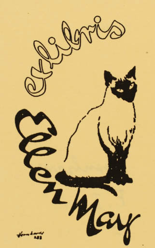 Exlibris by Hans Chr. Hornhaver from Denmark for Ellen May - Cat 