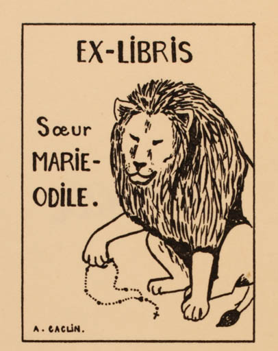 Exlibris by Antoinette Caclin from France for Marie Odile Caclin - Fauna 