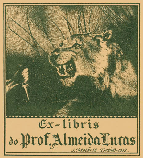 Exlibris by Jesus Cardenosa from Spain for Prof. Joáo de Almeida Lucas - Fauna 