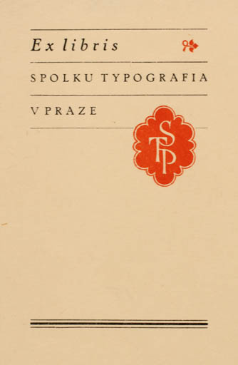 Exlibris by V. Ambrosi from Czech Republic for ? Spolka Typografia v Praze - Text/Writing 