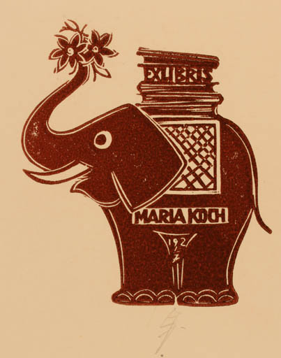 Exlibris by Erhard Zierold from Germany for Maria Koch - Fauna 