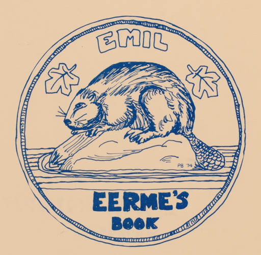 Exlibris by ? ? from Canada for Emil Eerme - Fauna 