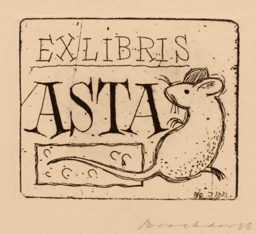 Exlibris by Jörgen Brockdorff-Nielsen from Denmark for ? Asta - Fauna 