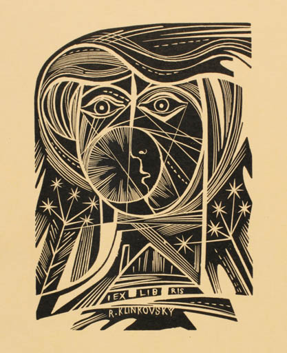 Exlibris by Frantisek Belohlavek from Czech Republic for R. Klinavsky - Portrait 