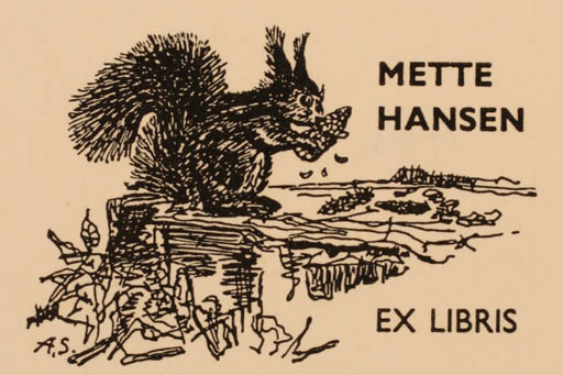 Exlibris by Alex Secher from Denmark for Mette Hansen - Fauna 