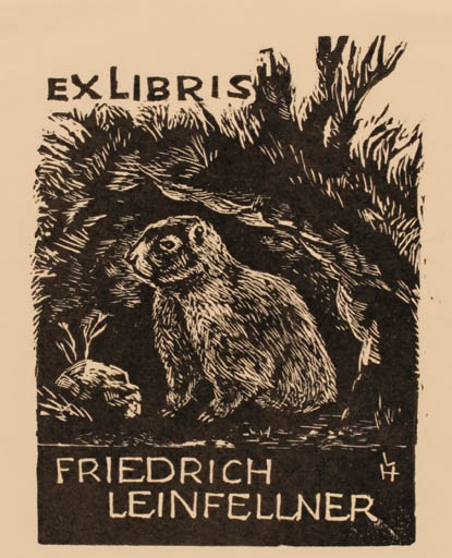 Exlibris by Leopold Hoffmann from Austria for Friedrich Leinfellner - Fauna 