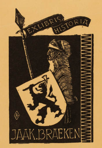 Exlibris by Theo Broekstra from Netherland for Jaak Braeken - Knight 