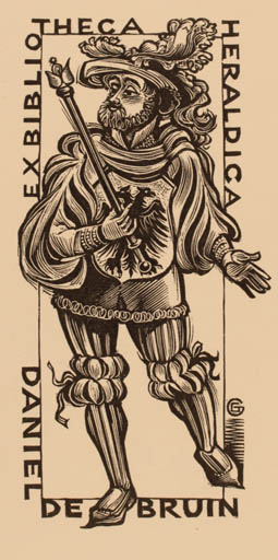 Exlibris by Gerard Gaudaen from Belgium for Daniel De Bruin - Knight 