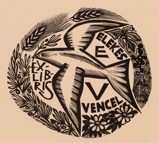 Exlibris by Oriol M. Divi from Spain for Elekes Vencel - Bird 