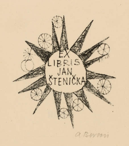 Exlibris by Alex Beran from Czech Republic for Jan Stenicka - Cosmos Sun 