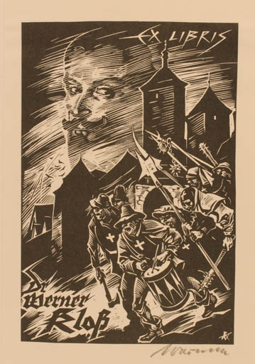 Exlibris by Rudolf Warnecke from Germany for Werner Klob - Military/War 