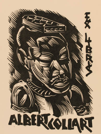 Exlibris by Kàroly Andrusko from Yugoslavia for Albert Collart - Portrait 