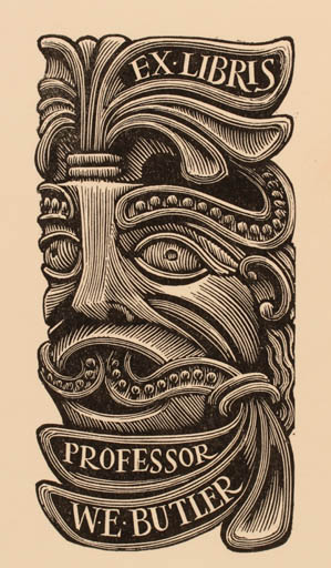 Exlibris by Reg Boulton from Great Britain for Prof. William Ettler Butler - 