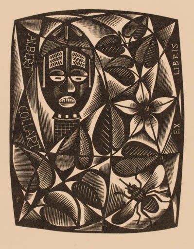 Exlibris by Dr. Otakar Marik from Czechoslovakia for Albert Collart - Flora Insect 