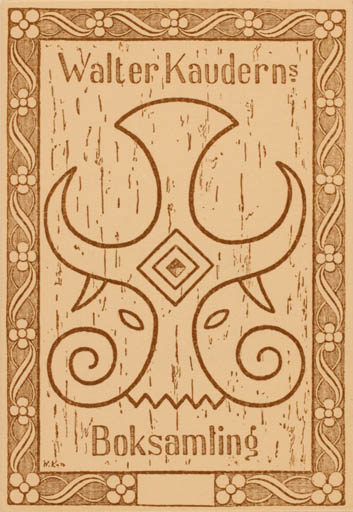 Exlibris by Walter Kaudern from Sweden for Walter Kaudern - 