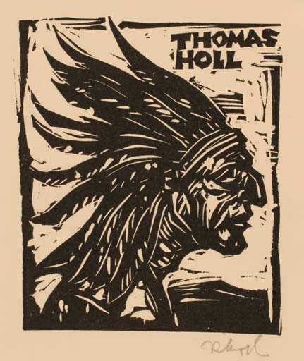 Exlibris by Rudolf Koch from Germany for Thomas Holl - 