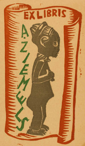 Exlibris by ? Lorencs from Latvia for A. Ziemels - 