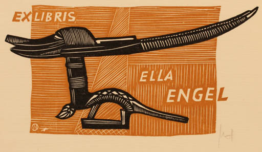 Exlibris by Norbert H. Ott from Germany for Ella Engel - 