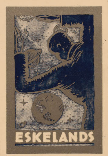 Exlibris by Albert Jaern from Norway for ? Eskelands - Cosmos Man 