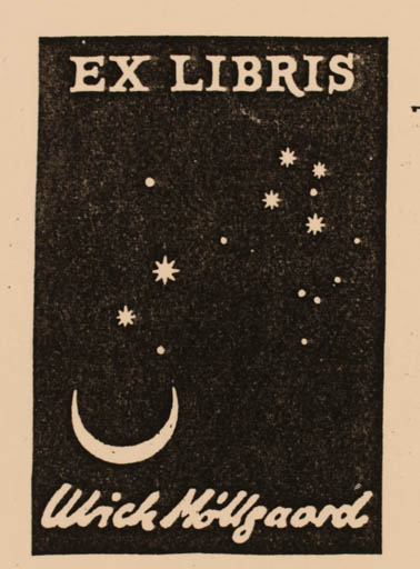 Exlibris by Flemming Horsgaard from Denmark for Ulrich Møllegaard - Cosmos 