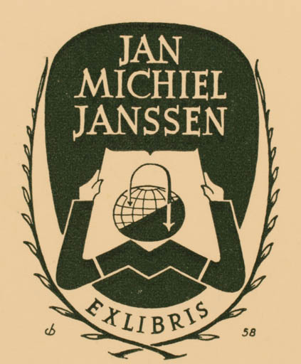 Exlibris by Christian Blæsbjerg from Denmark for Jan Michiel Janssen - Globe 