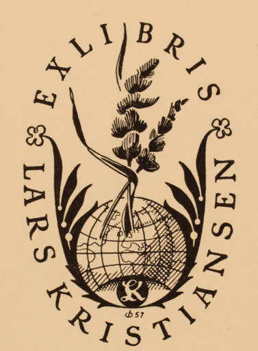 Exlibris by Christian Blæsbjerg from Denmark for Lars Kristiansen - Globe 