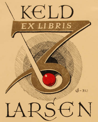 Exlibris by Christian Blæsbjerg from Denmark for Keld Larsen - 