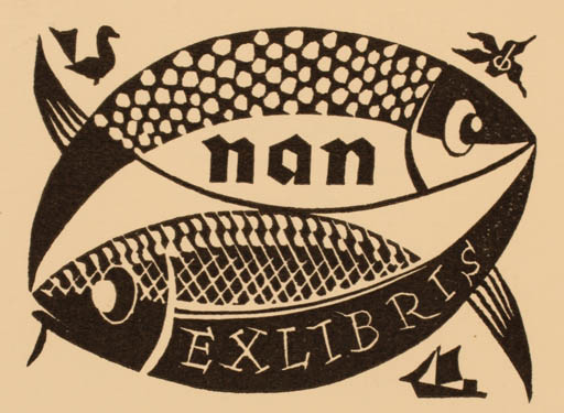 Exlibris by Christian Blæsbjerg from Denmark for ? Nan - Fish 