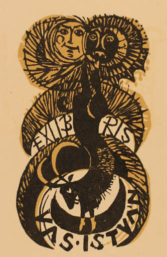 Exlibris by Lenke Diskay from Hungary for Vas. Istvan - Cosmos 