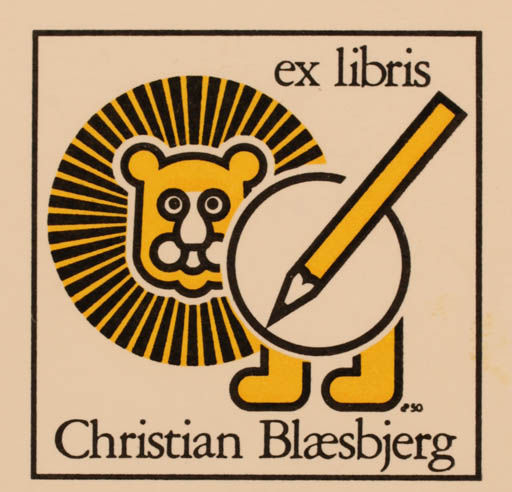 Exlibris by Per Christensen from Denmark for Christian Blæsbjerg - Fauna 