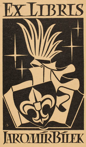 Exlibris by ? Binko. J. from Czech Republic for Jaromir Bilek - Book Heraldry 