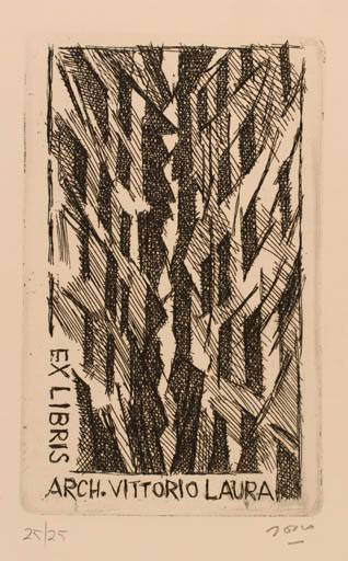 Exlibris by Aldo Bosco from Italy for Vittorio Laura - Abstract 