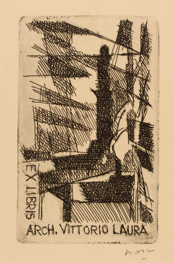 Exlibris by Aldo Bosco from Italy for Vittorio Laura - Abstract 