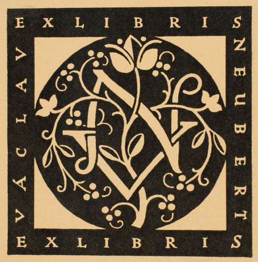 Exlibris by V. H. Brunner from Czech Republic for Vaclav Neubert - Flora Monogram 