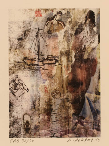 Exlibris by Hasip Pektas from Turkey for M. Selcuk Gazioglu - Abstract 