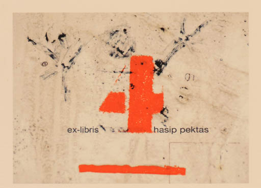 Exlibris by Christine Deboosere from Belgium for Hasip Pektas - Abstract 