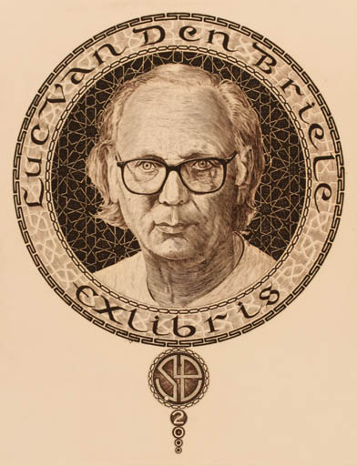 Exlibris by Sükrü Ertürk from Turkey for Luc van den Briele - Portrait 