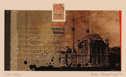 Exlibris by Özden Pektas Turgut from Turkey for James P. Keenan - Architecture 